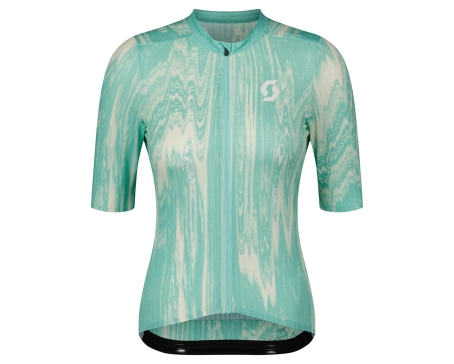 Maillot manches courtes Femme ULTD. SL Vert Miami/Blanc Coton