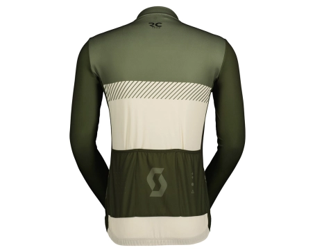 Maillot manches longues Homme RC TEAM Vert Foin/Blanc Coton