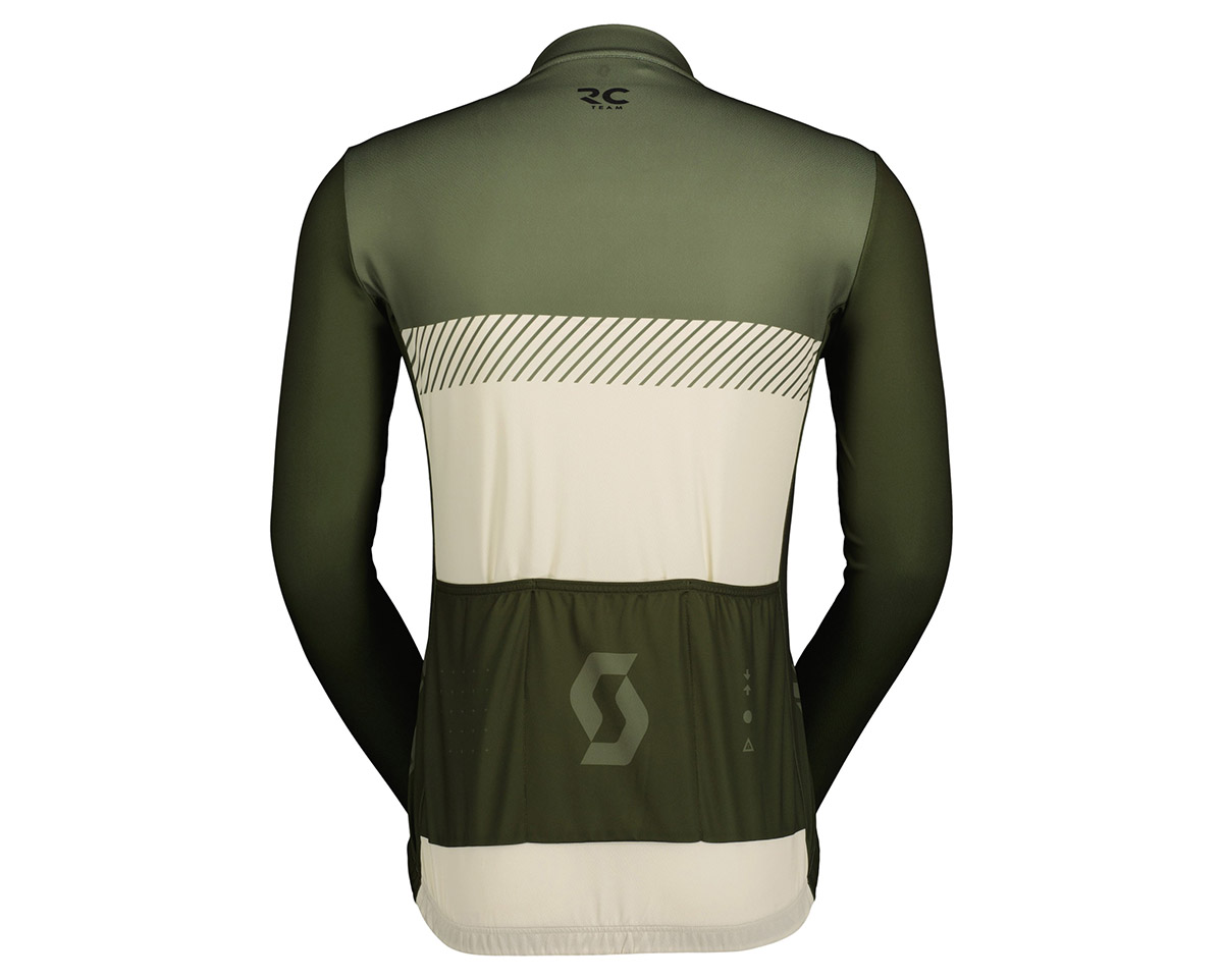 Maillot manches longues Homme RC TEAM Vert Foin/Blanc Coton
